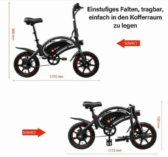 DYU D3F, 14Zoll Smart Elektrofahrrad, – Bild 3