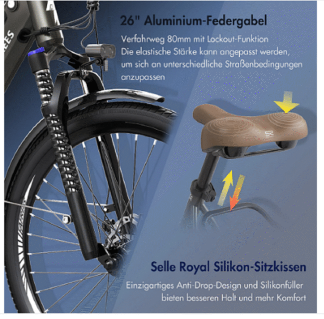 FAFREES F26 Pro 26'' Step-Through City E-Bike – Bild 7