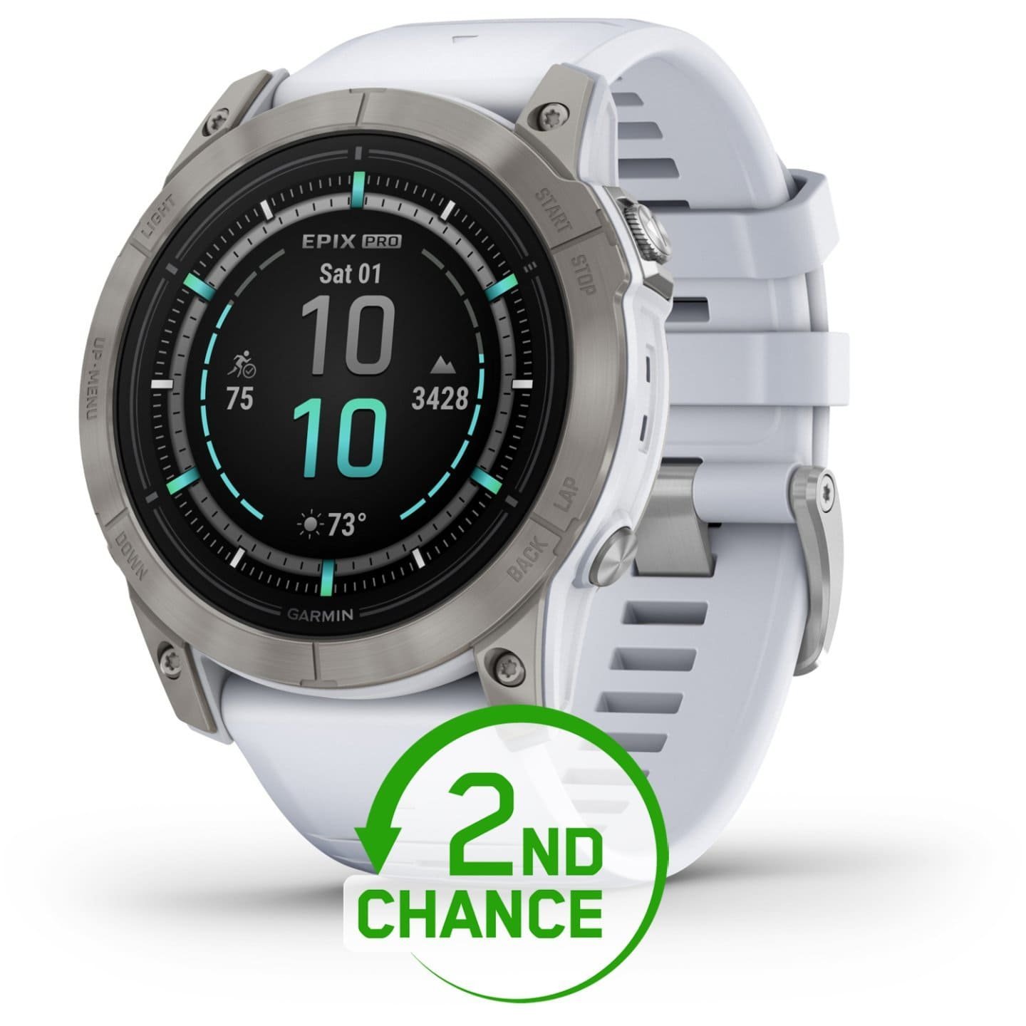 Garmin Epix Pro (Gen 2) Sapphire GPS Smartwatch – 51mm – Titanium/Whitestone – B-Ware